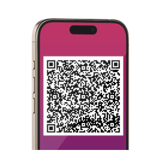 Se ve un código QR en la pantalla de un celular